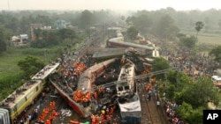 بھارت میں ٹرینوں کے ایک حادثے کی فائل فوٹو