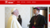 Tổng Giám mục Marek Zalewski (phải) hội kiến Giáo hoàng Phanxicô. Photo: Vatican News.