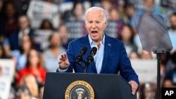 Tổng thống Joe Biden phát biểu tại một cuộc tập hợp vận động tranh cử ở Raleigh, bang North Carolina, ngày 28 tháng 1 năm 2024.