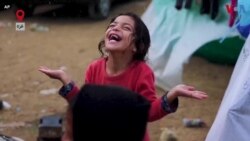 غزہ میں بارش: بچوں کے چہروں پر مسکراہٹ
