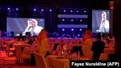  سعودی دارالحکومت ریاض میں پہلے کنسرٹ کی میزبانی کرنے والے ایک تھیٹر کی تصویر۔ فوٹو اے ایف پی
