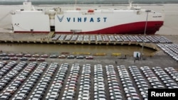 VinFast vận chuyển 999 xe ô tô điện từ Hải Phòng sang Mỹ hôm 25/11/2022.