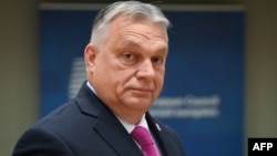 Thủ tướng Hungary Viktor Orban tại trụ sở EU ở Brussels, 14/12/2023.