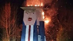 جنوری میں صدر ٹرمپ سے مشابہہ مجسمہ بھی نذرِ آتش کیا گیا تھا۔