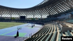Một sân tennis phục vụ giải đấu của WTA ở Thẩm Quyến, Trung Quốc, 2/12/2021 (ảnh tư liệu).