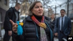 Thứ trưởng Ngoại giao Mỹ Victoria Nuland ở Kyiv, Ukraine, hồi tháng 12/2022 (AP Photo/Roman Gritsyna).